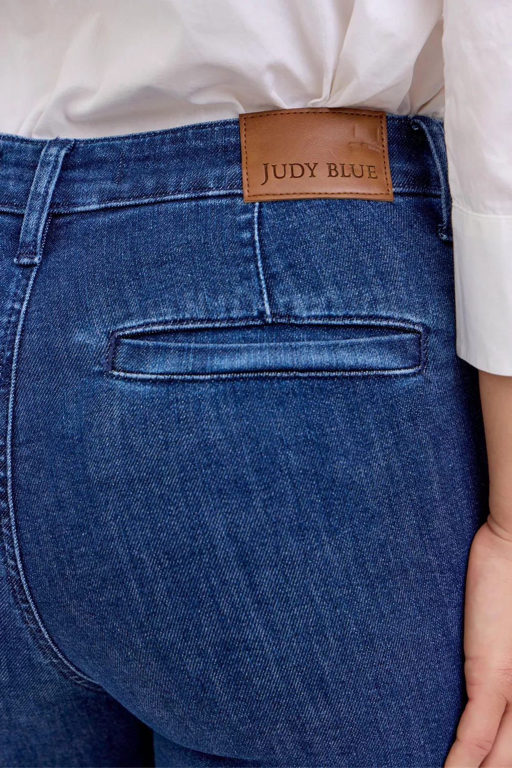 High Waist Flare Jeans with Front Patch Pockets, image 5