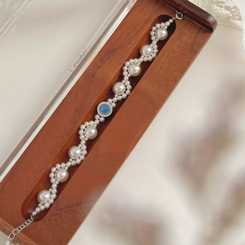 Pearl 925 Sterling Silver Zircon Bracelet, image 5