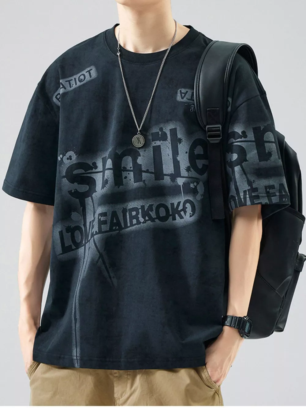 Men's Plus Size Round Neck Short Sleeve T-Shirt, image 3