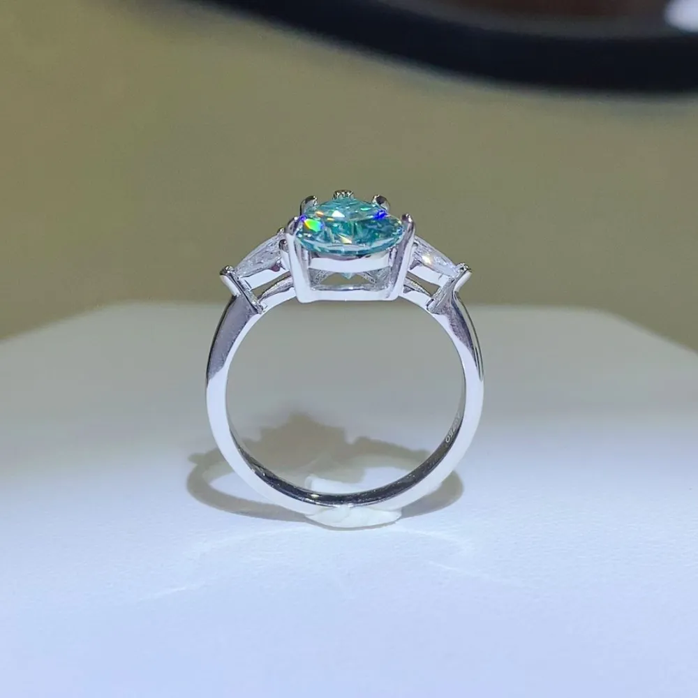 2 Carat 925 Sterling Silver Moissanite Ring, image 4
