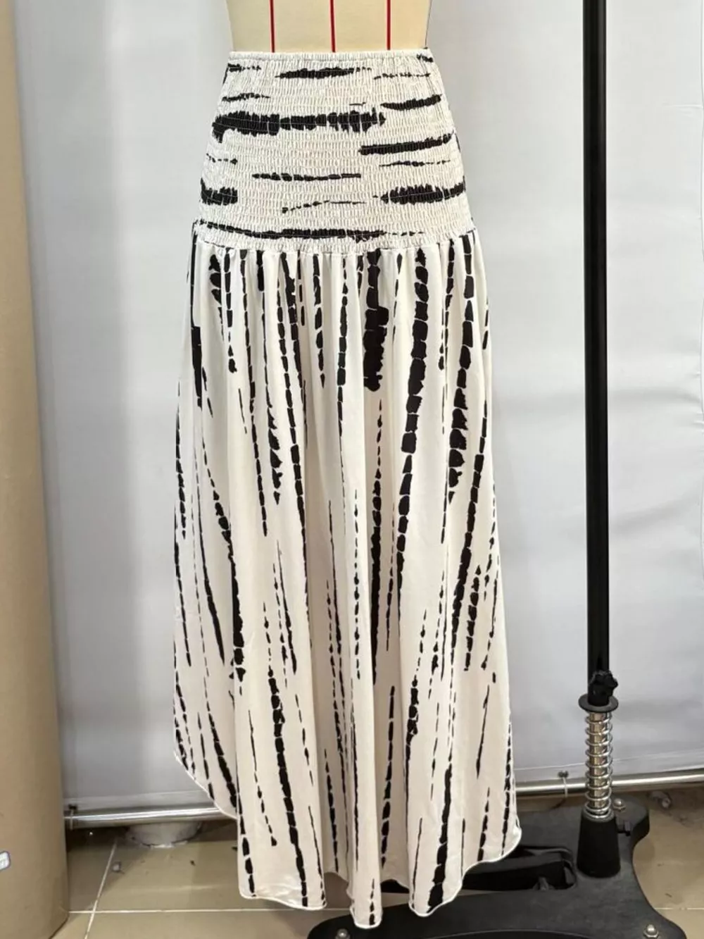 Smocked Asymmetrical Hem Skirt, image 5