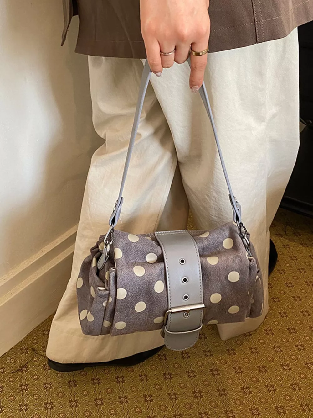 Vintage Polka Dot Shoulder Bag, image 11