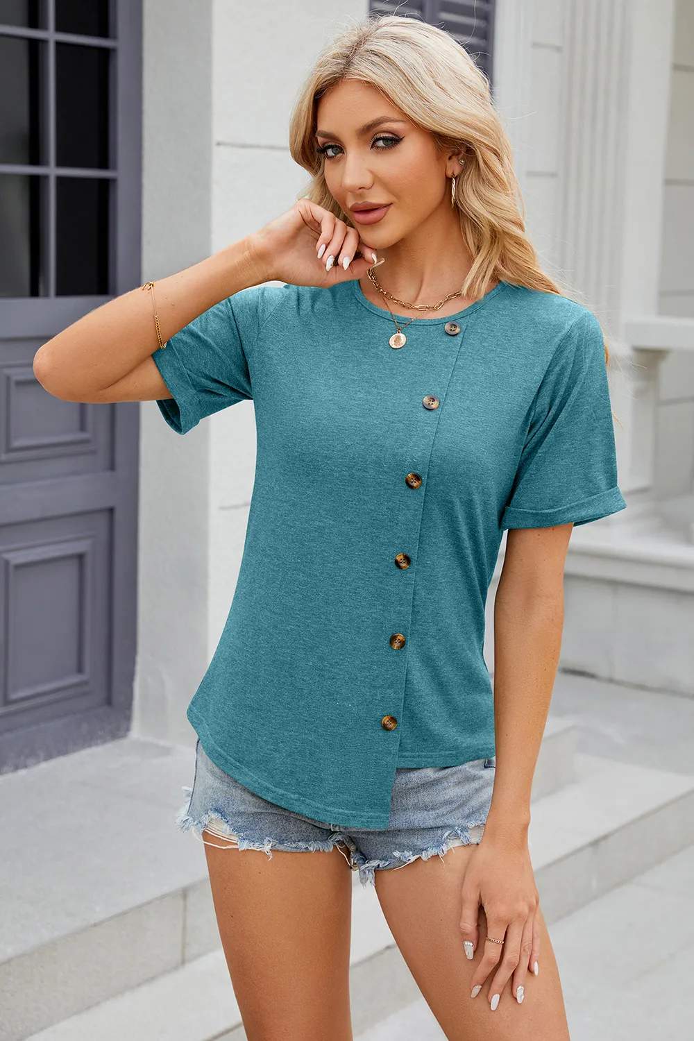 Round Neck Short Sleeve T-Shirt, image 18