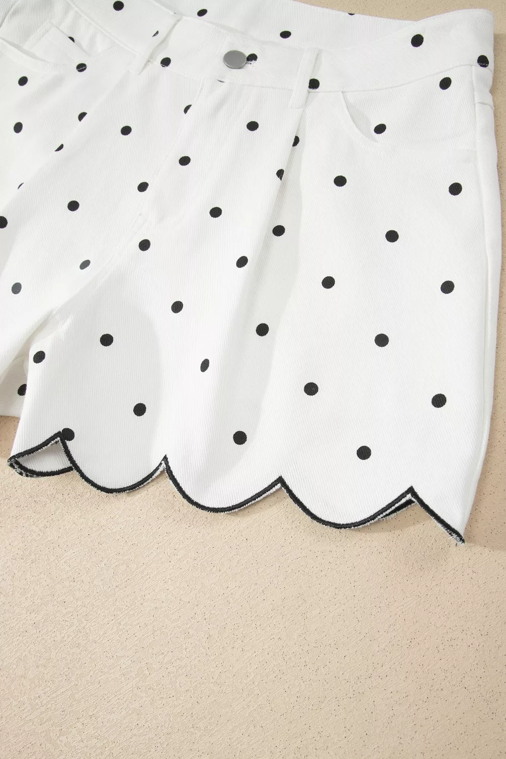 Polka Dot Scalloped Hem Shorts, image 12