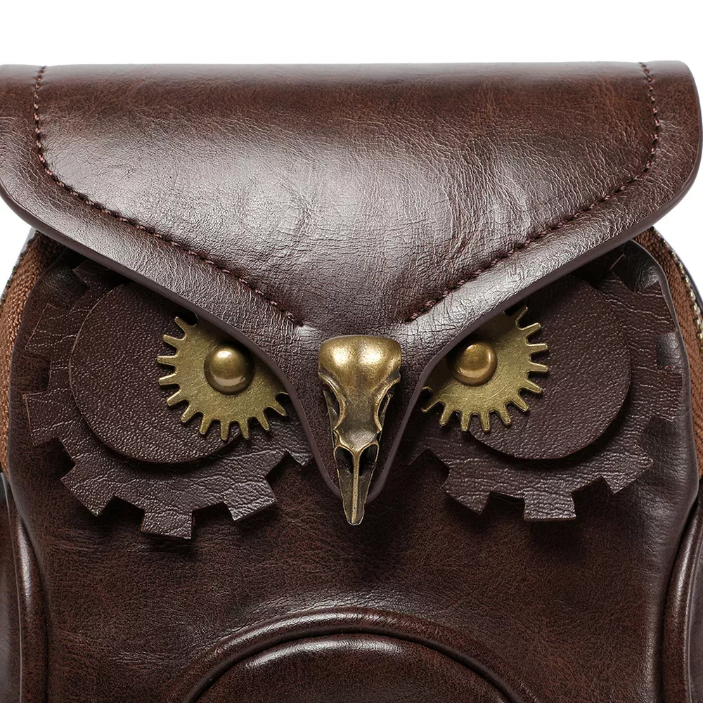 Steampunk Owl Design Crossbody Bag, image 7