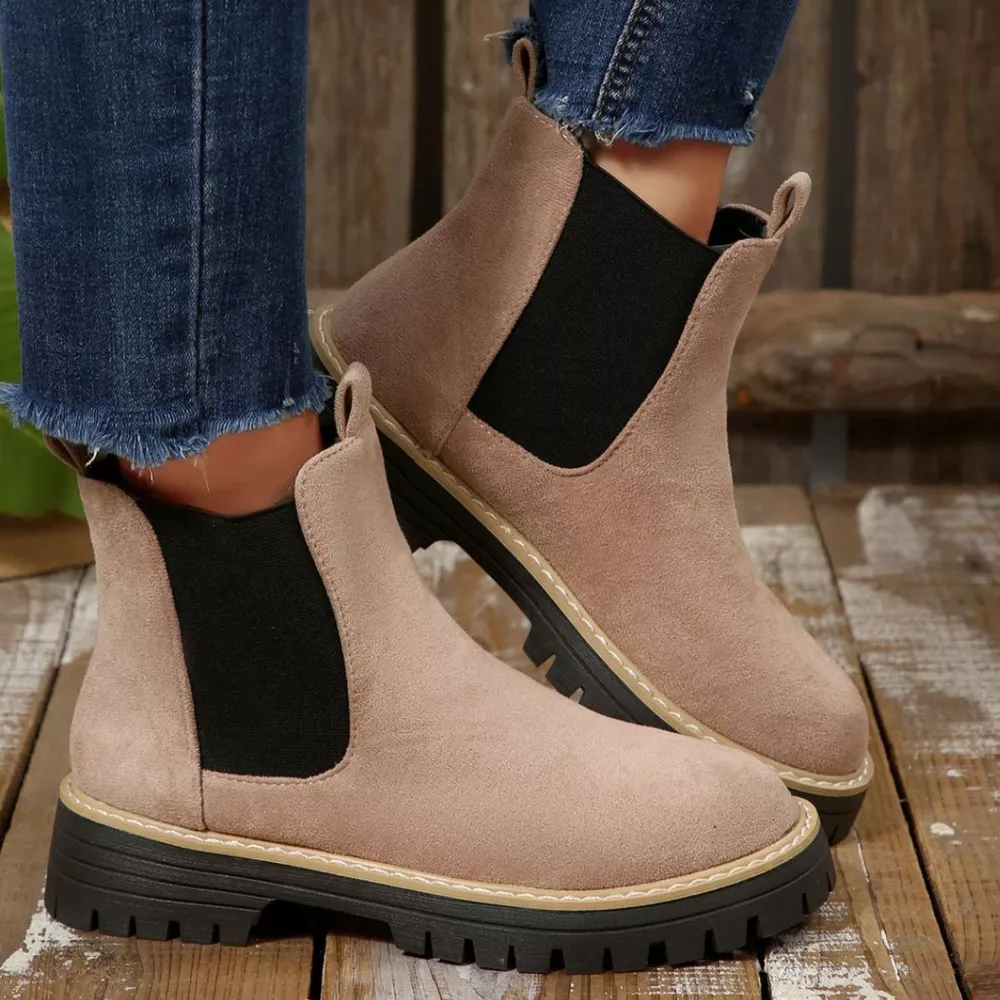 Round Toe Block Heels Boots, image 12