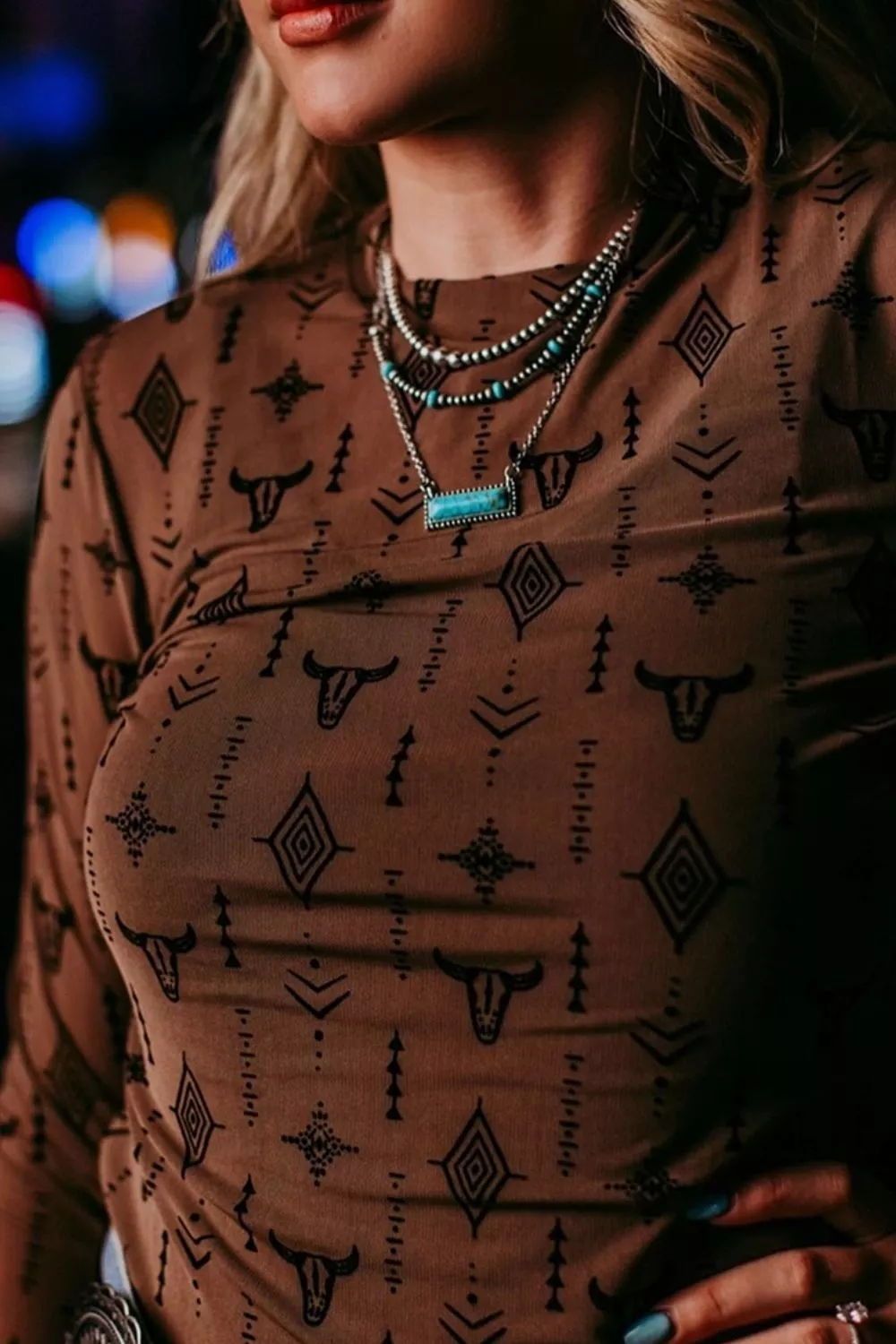Western-Inspired Long Sleeve T-Shirt, image 3