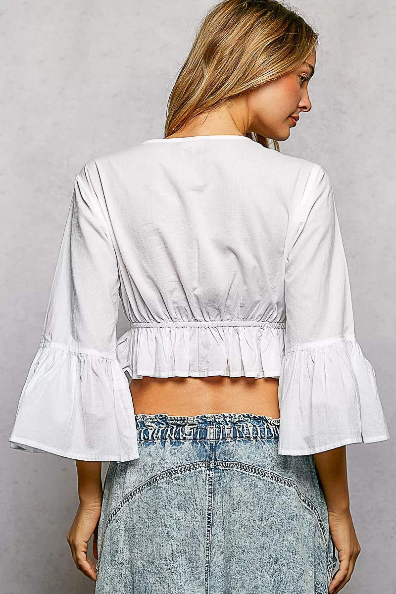 Floral Embroidered Cropped Blouse, image 5