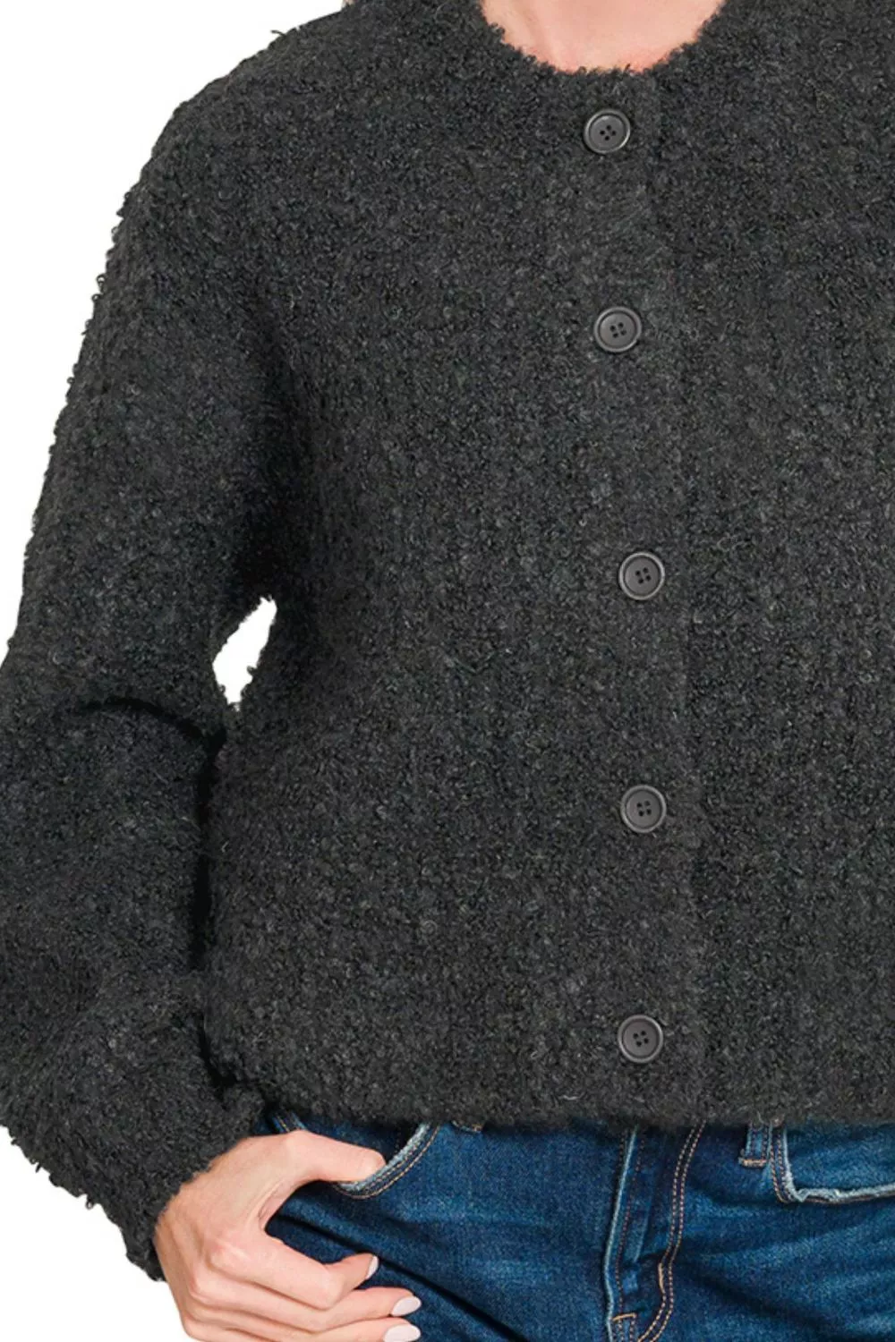 Button Down Wool Cardigan Sweater, image 3
