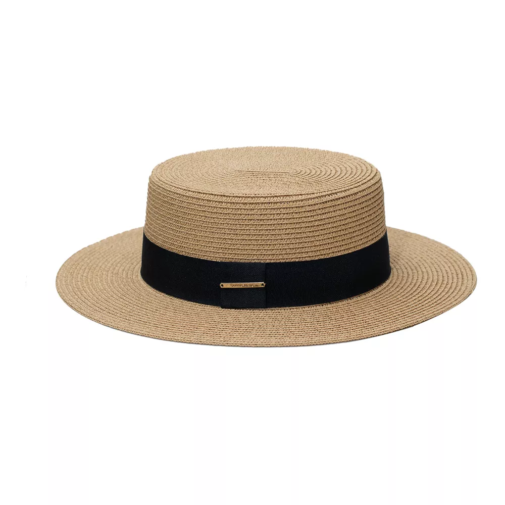 Straw Boater Hat with Band, image 7