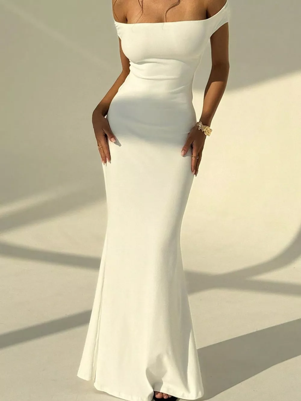Backless Off-Shoulder Bodycon Mermaid Maxi Dress, image 10