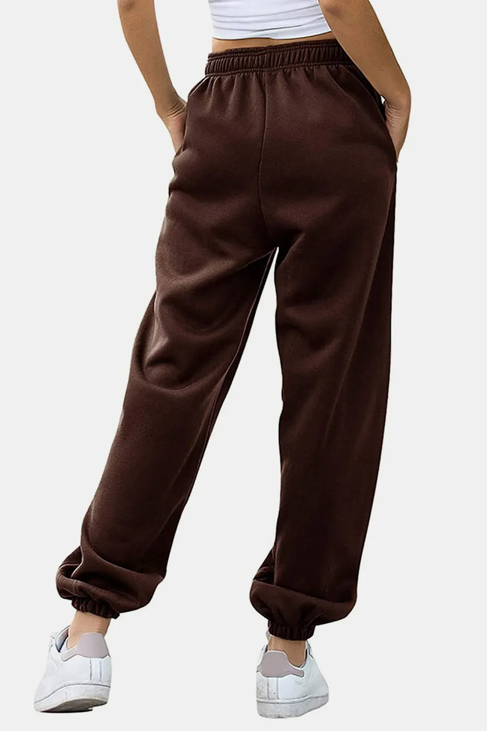 Elastic Waist Joggers with Pockets, image 22