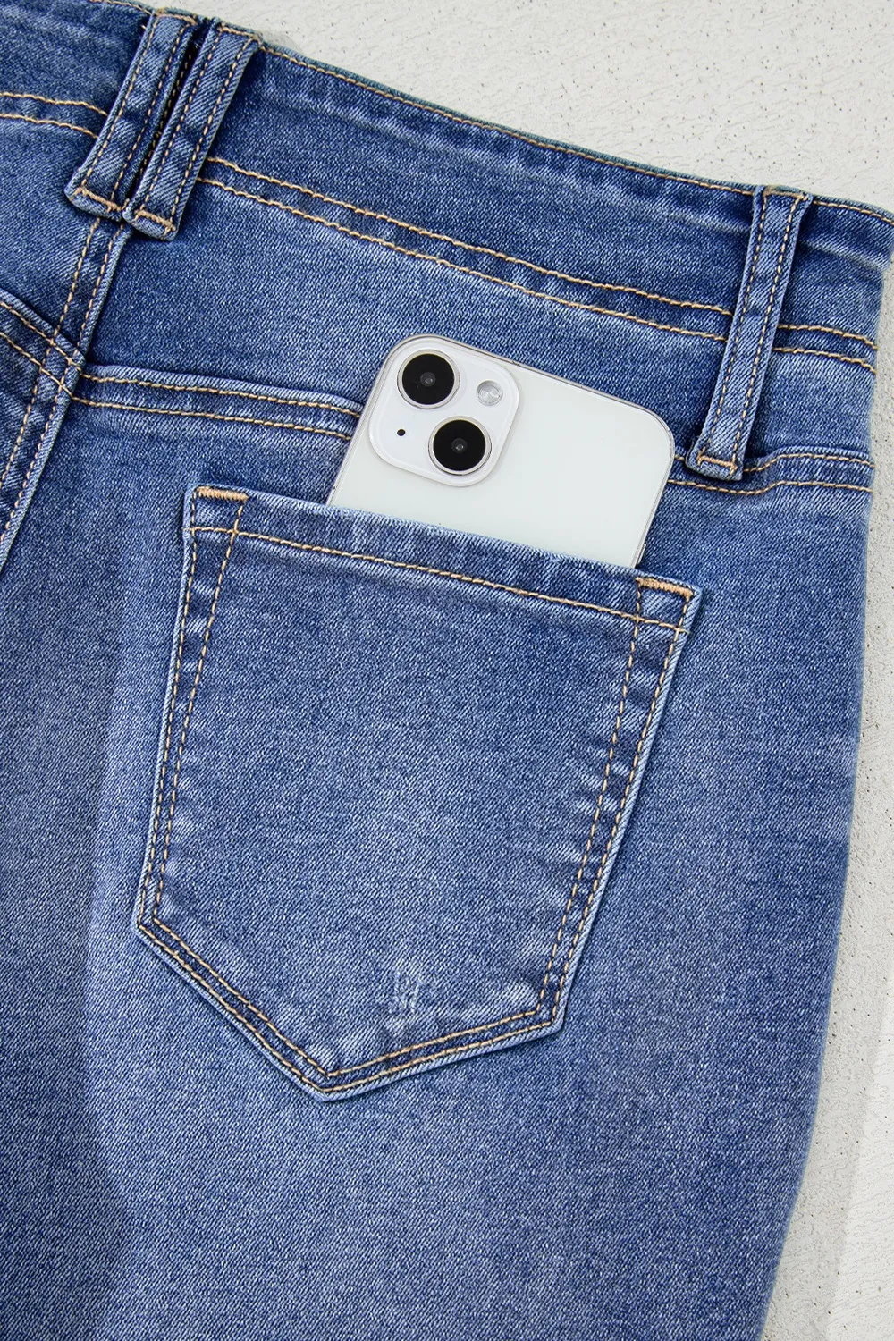 High-Waisted Wide-Leg Vintage Wash Jeans, image 14