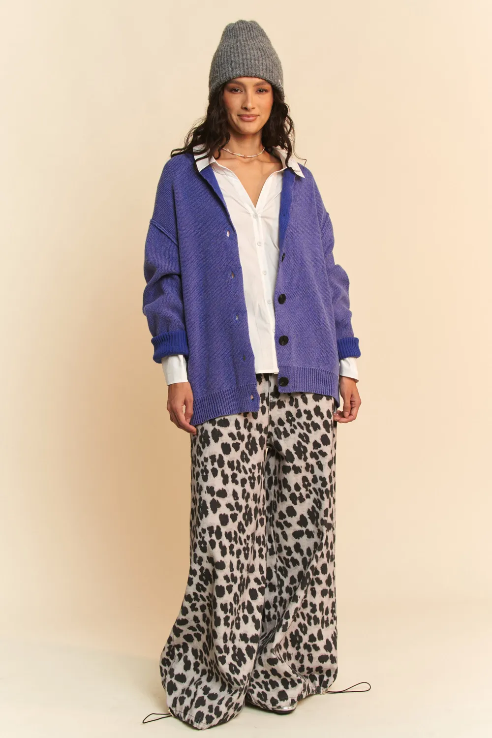 Shawl Collar Ribbed Detail Button Up Cardigan, image 4