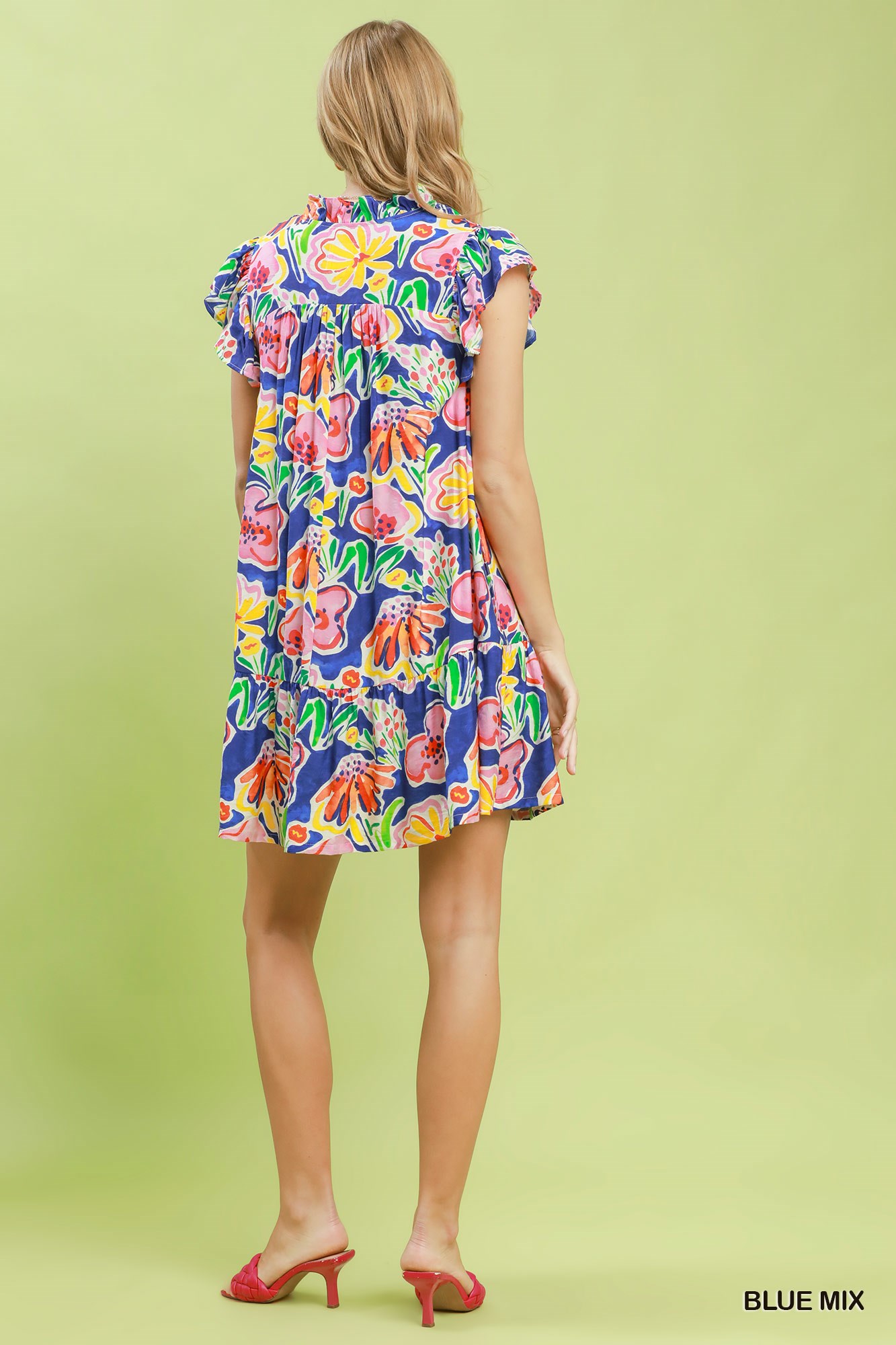 Floral Ruffle Mini Dress, image 4