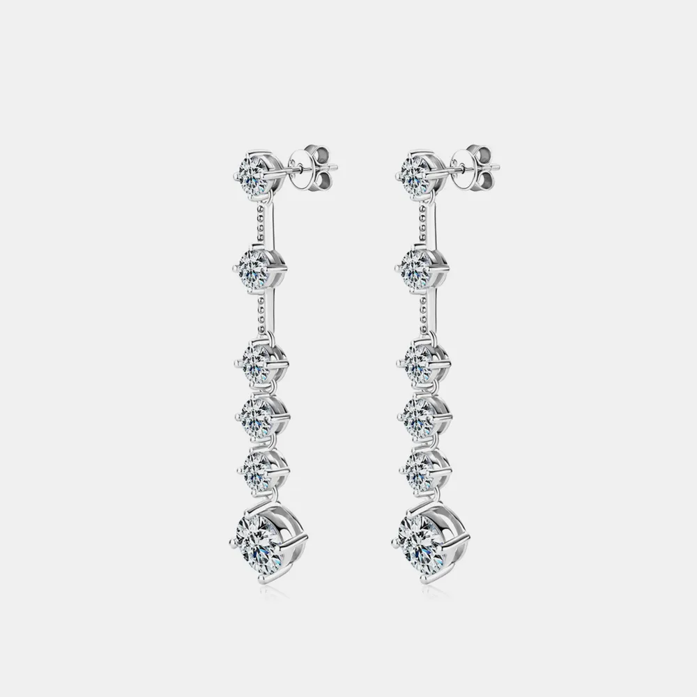 4 Carat Moissanite 925 Sterling Silver Earrings, image 11