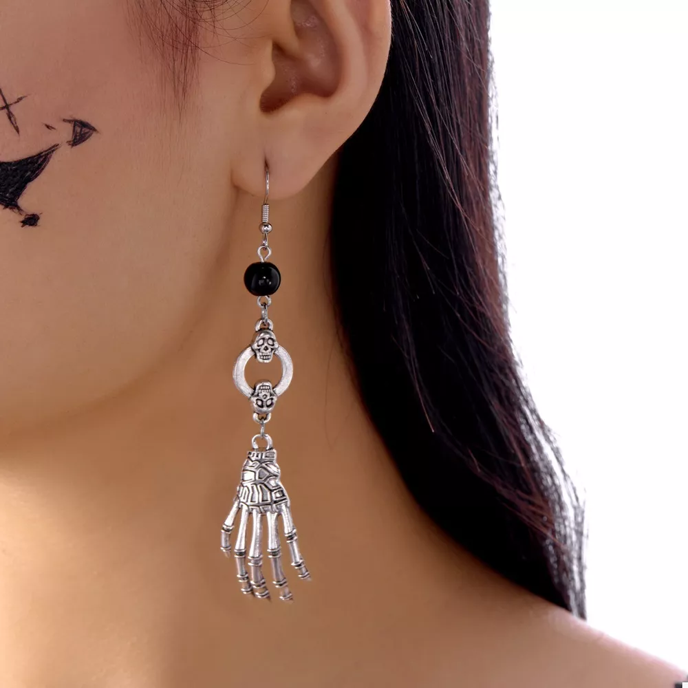 Halloween Skeleton Hand Drop Earrings, image 2