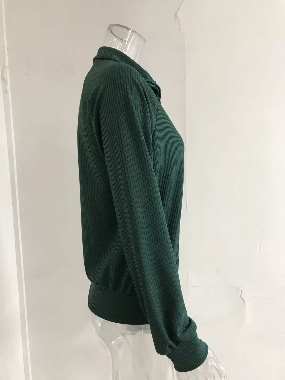 Full Size Ribbed Knit Zip-Up Outerwear Plus Size, image 12