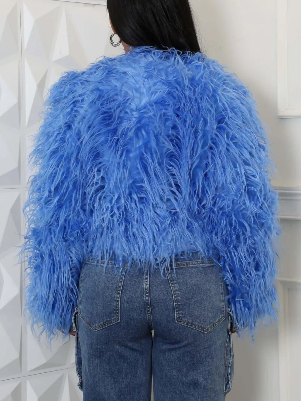 Faux Fur Open Front Cropped Outerwear, image 7