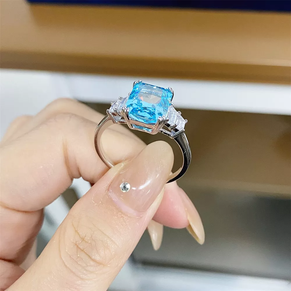 925 Sterling Silver Zircon Geometric Ring, image 3