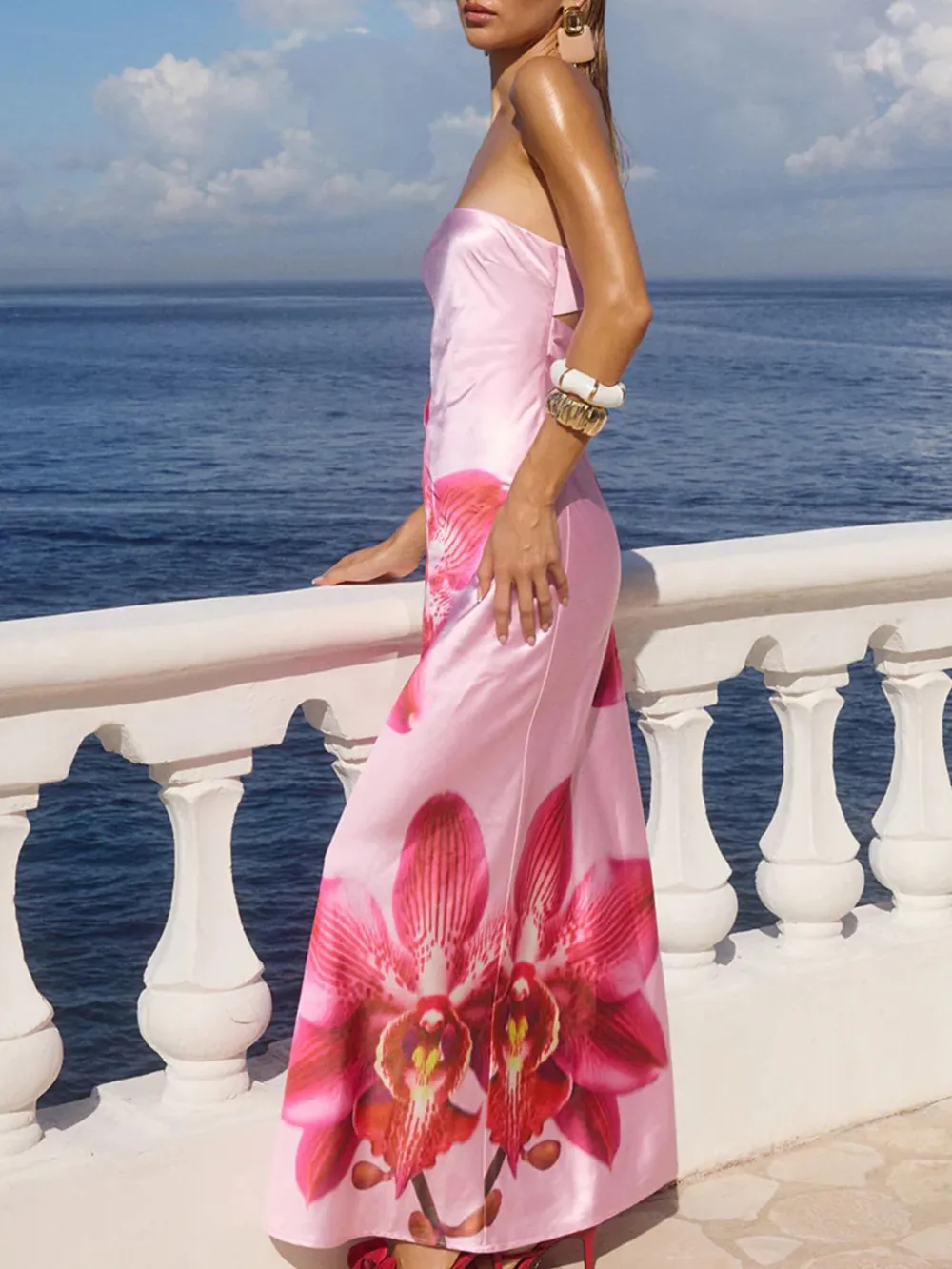 Printed Tube Maxi Dress, image 17