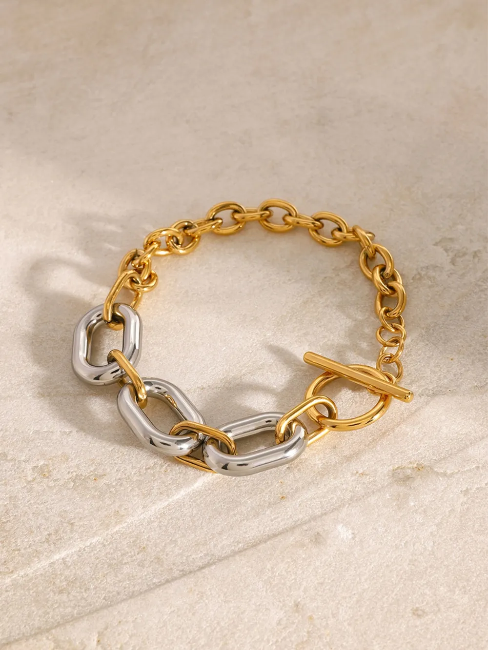 18K Gold-Plated Stainless Steel Chain Bracelet, image 4