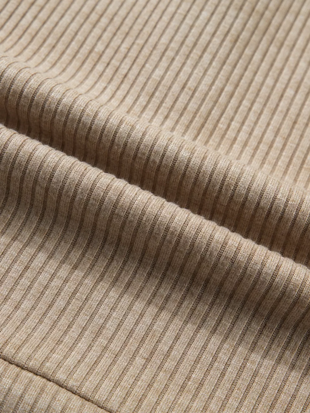 Ribbed Knit Denim Trim Button Detail Top, image 8
