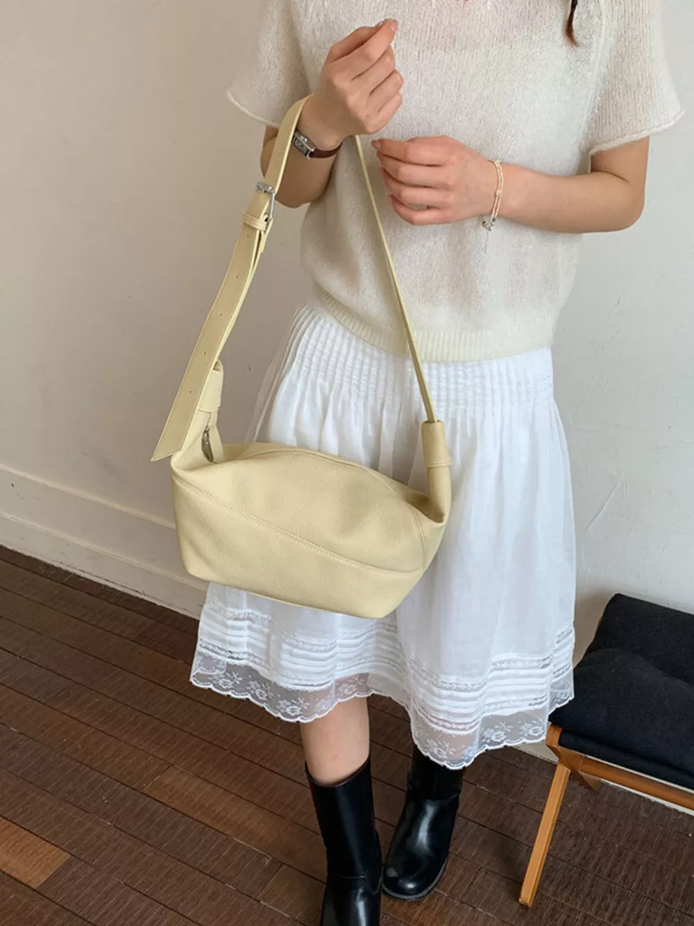Adjustable Strap Crescent Crossbody Bag, image 8