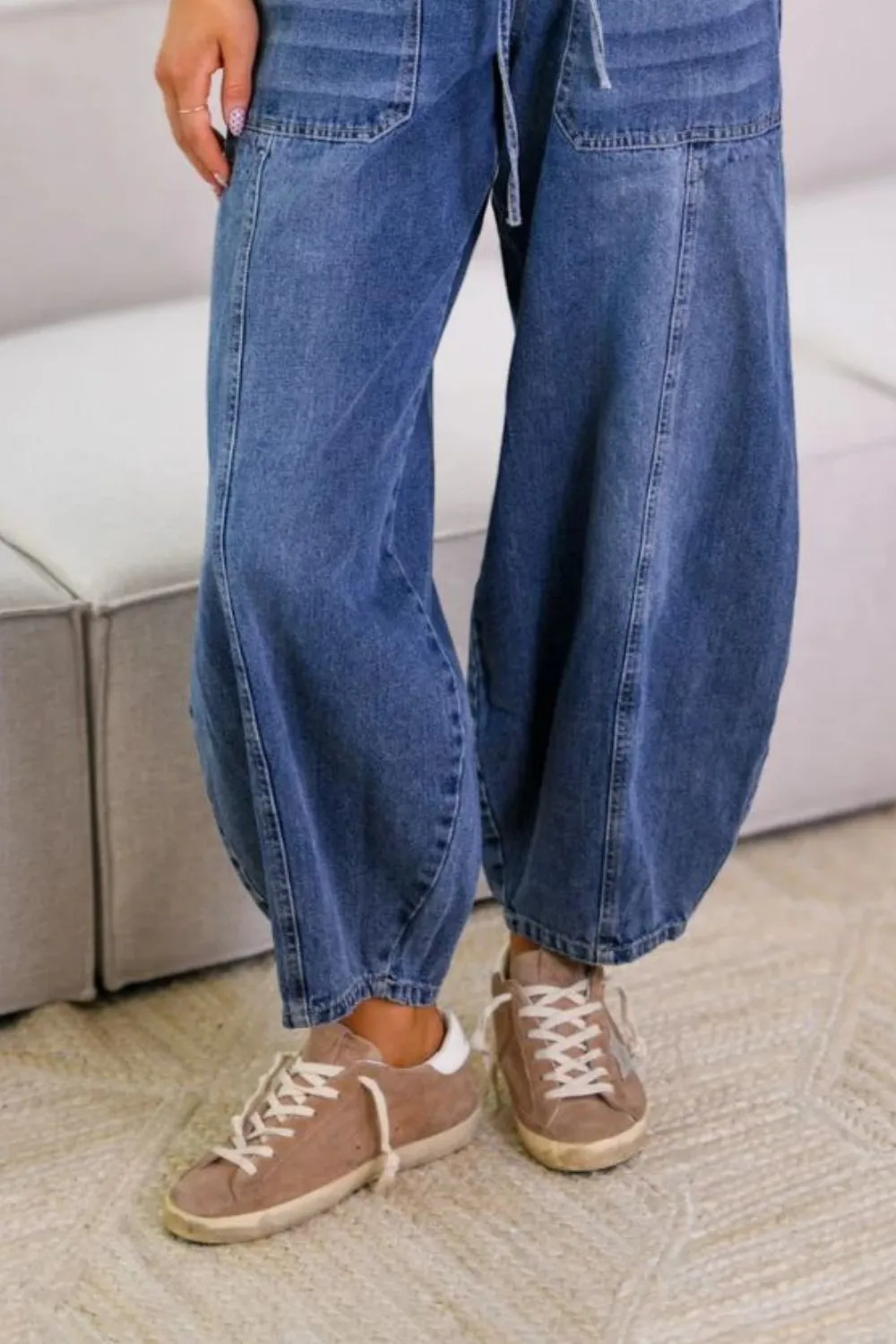 Drawstring Jeans with Pockets, image 3