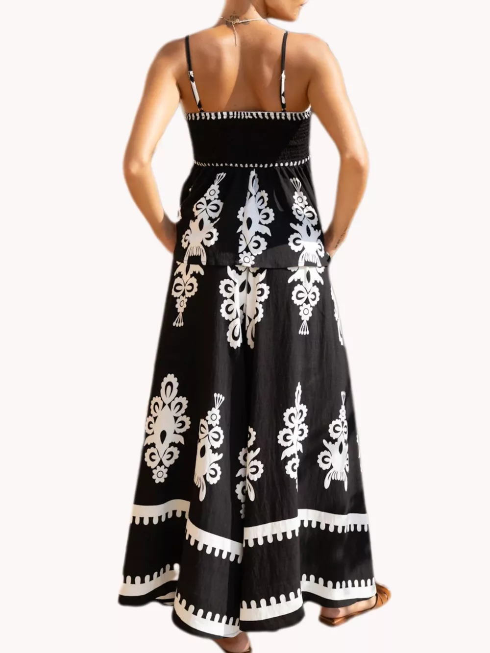 Printed Cami and Wide Leg Pants Set, image 7