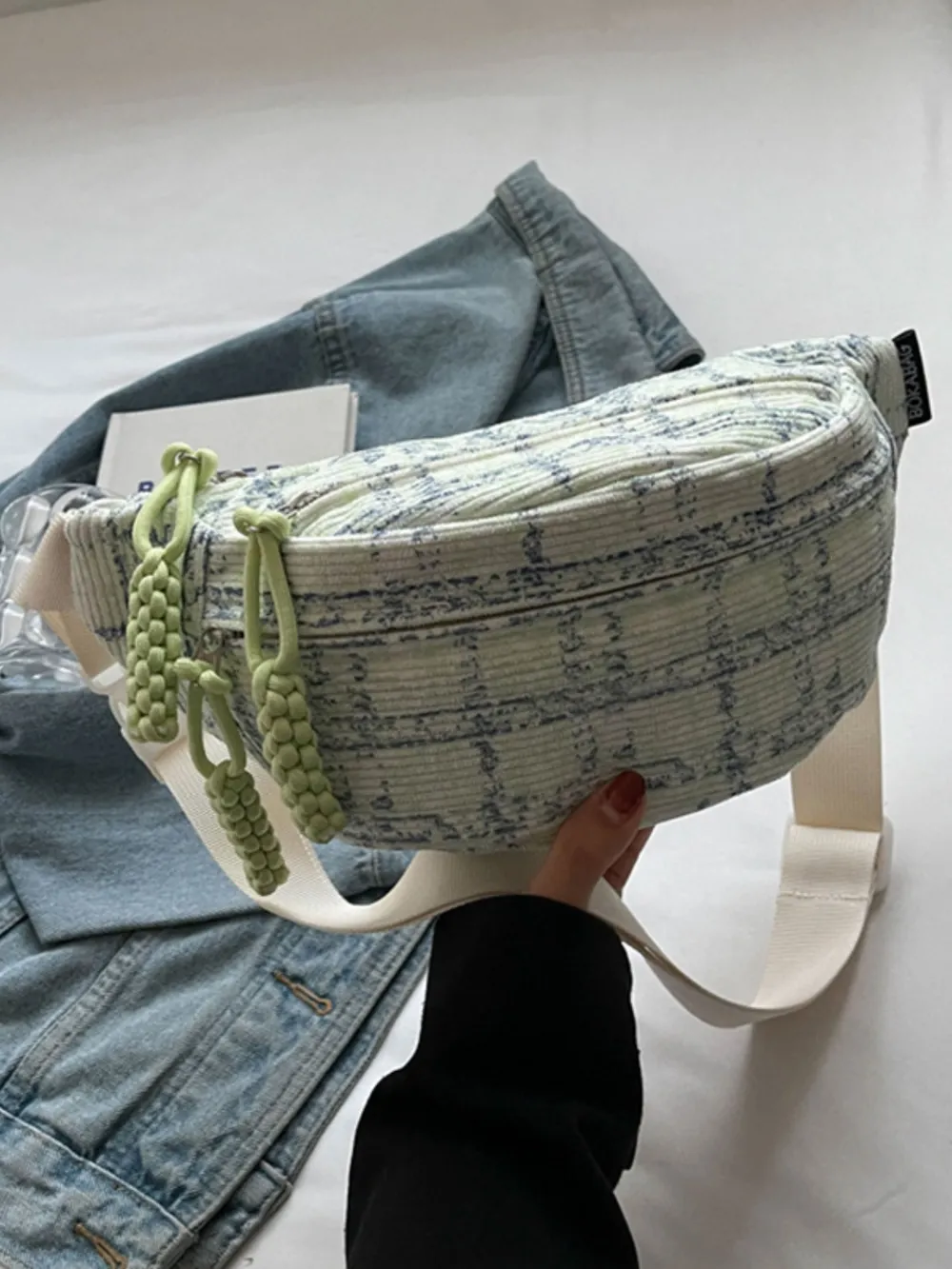 Contrast Plaid Polyester Crossbody Bag, image 5