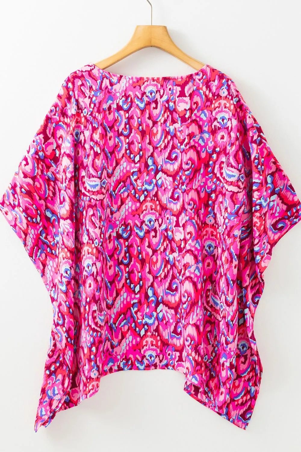 Abstract Print V Neck Half Sleeve Loose Fit Blouse, image 9
