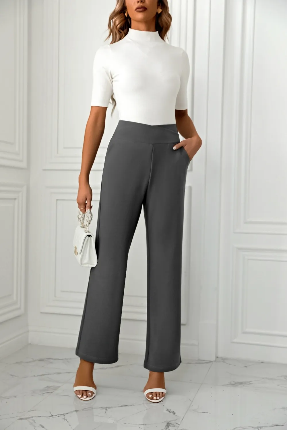 High Waist Straight Leg Pants, image 17