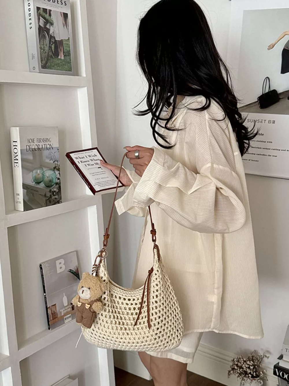 Crochet Knit Crossbody Bag, image 11