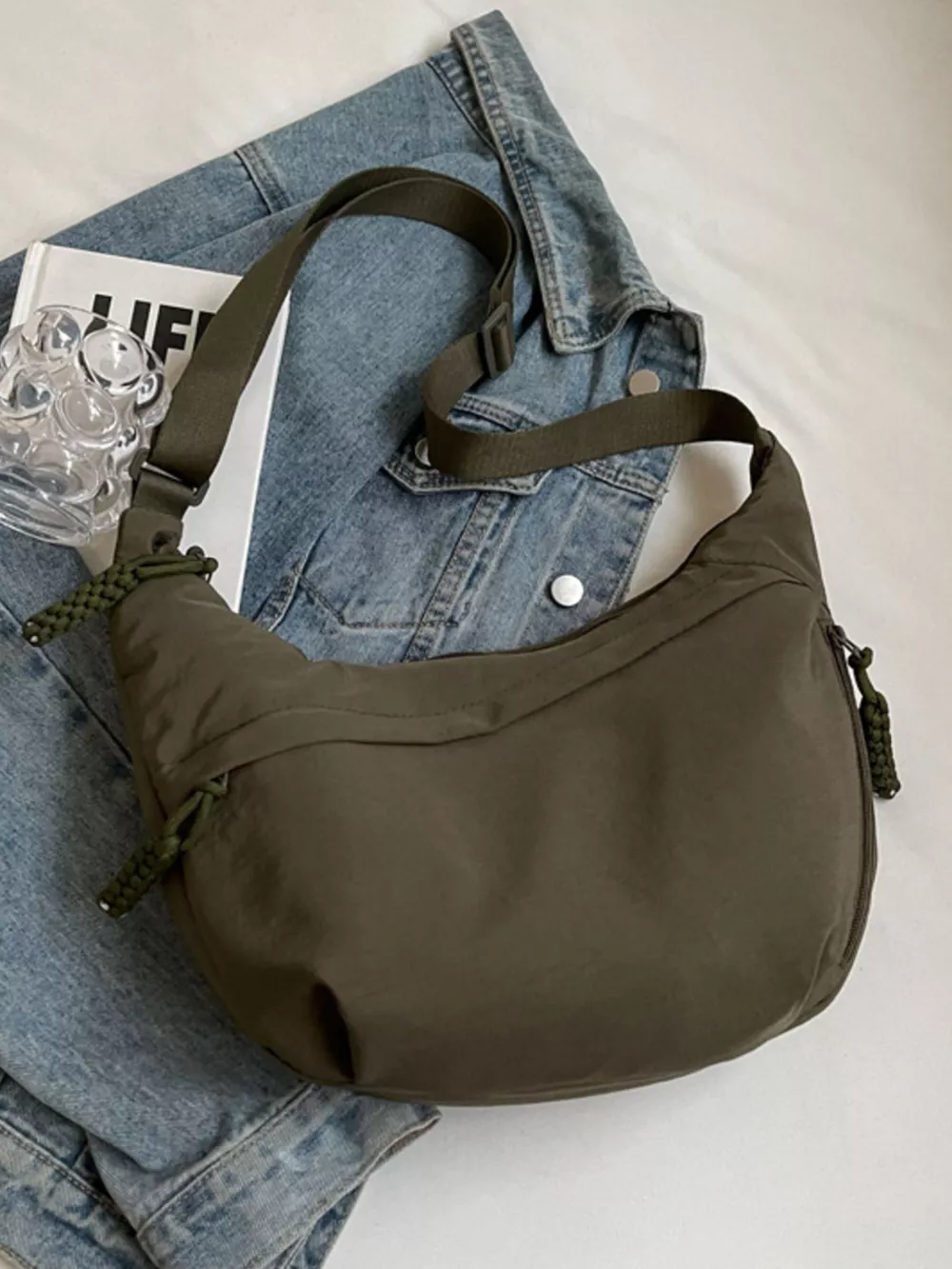 Casual Solid Color Lightweight Crossbody Bag, image 5