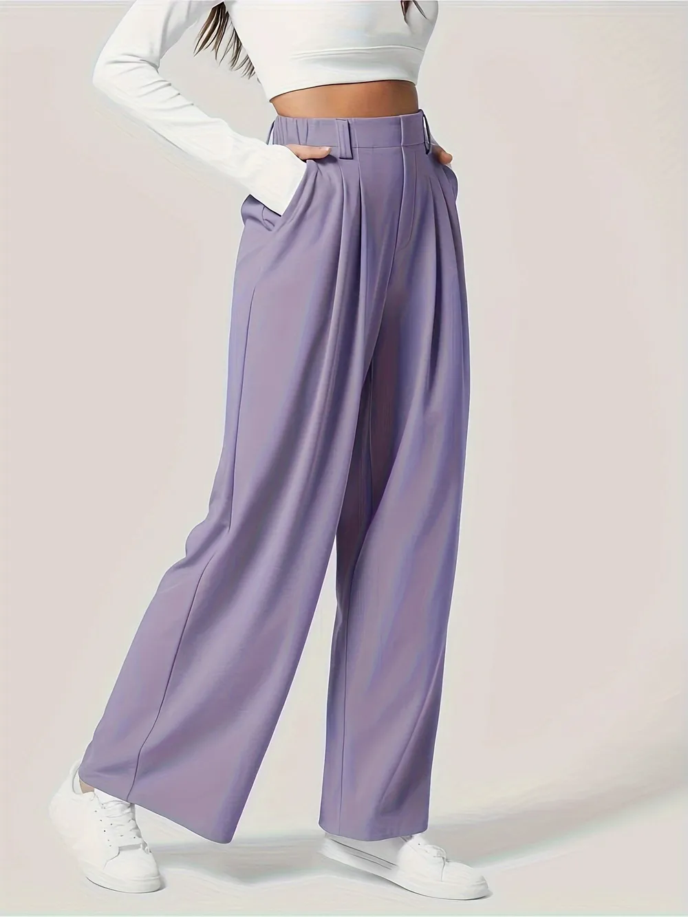 Wide Leg Pants with Pockets, image 6