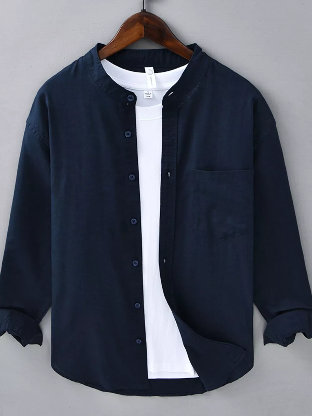 Men's Plus Size Casual Button Up Long Sleeve Shirt, image 4
