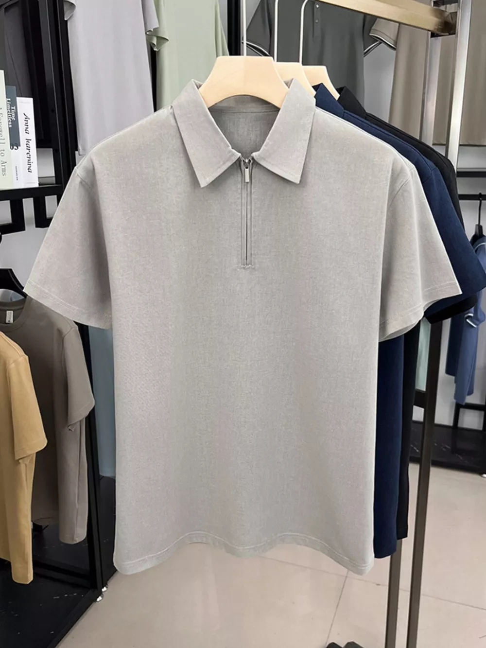 Men's Plus Size Button Detail Short Sleeve Polo, image 6