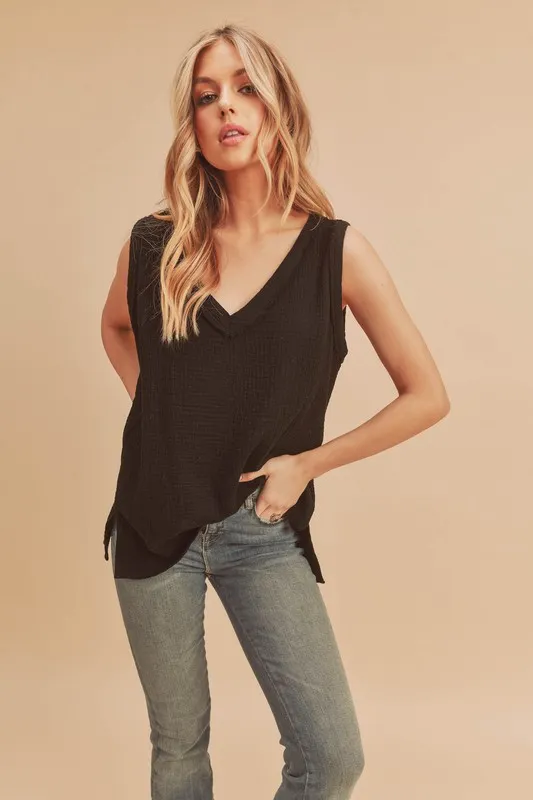 V-Neck Wide Strap Tank