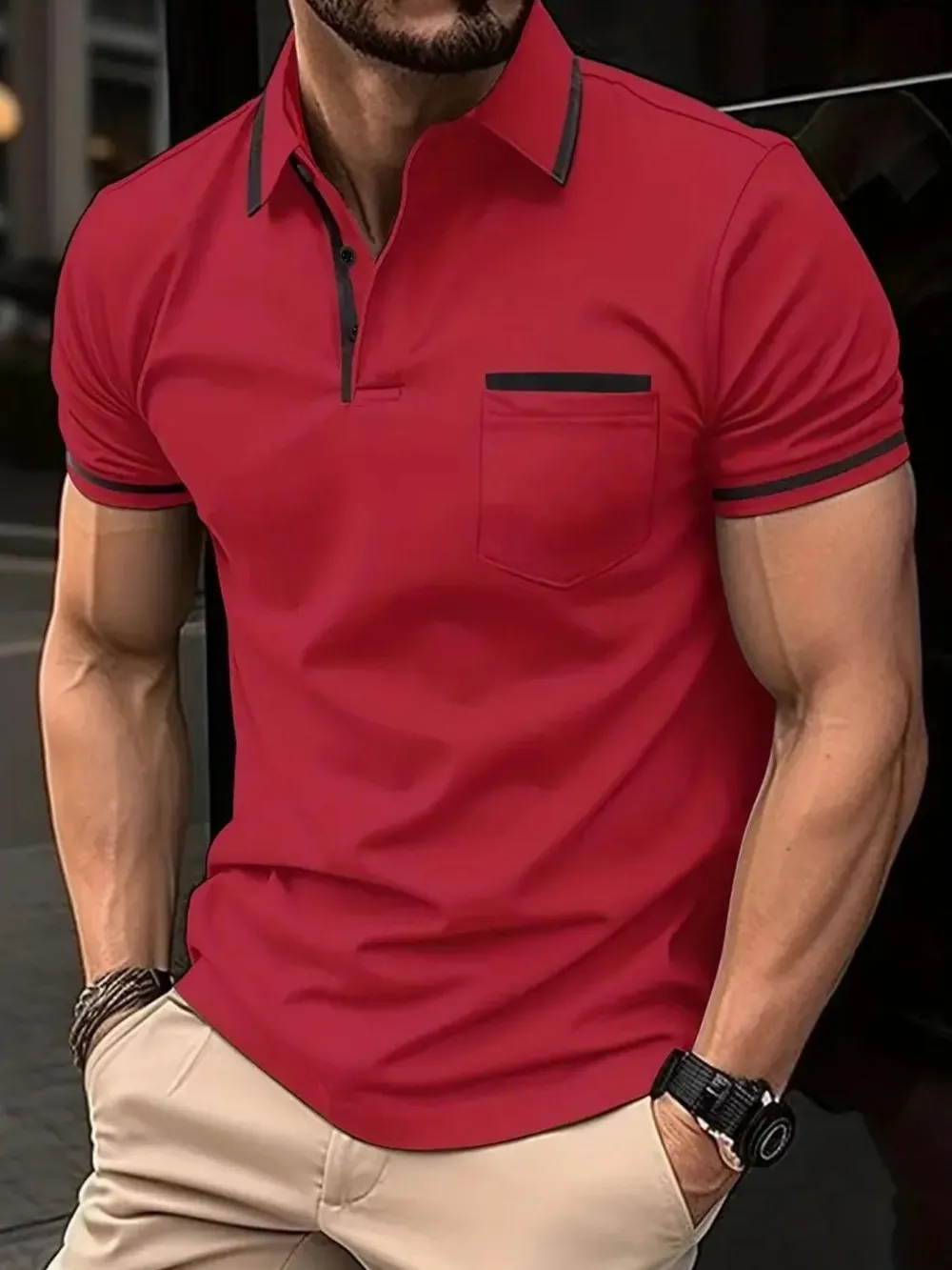 Men's Full Size Collared Neck Short Sleeve Polo Plus Size, image 11