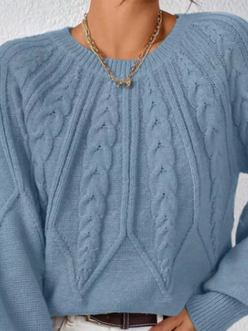 Cable Knit Long Sleeve Sweater, image 7