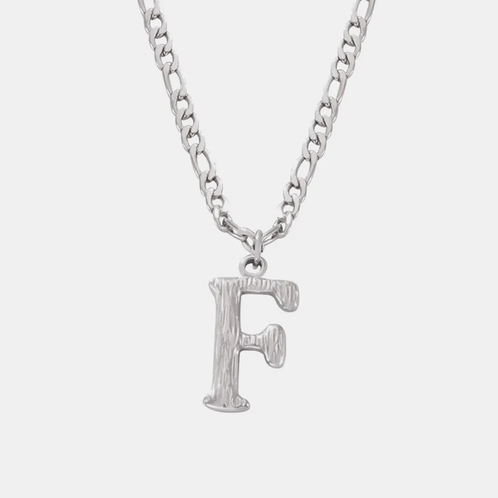 Titanium Steel Letter Pendant Necklace, image 6