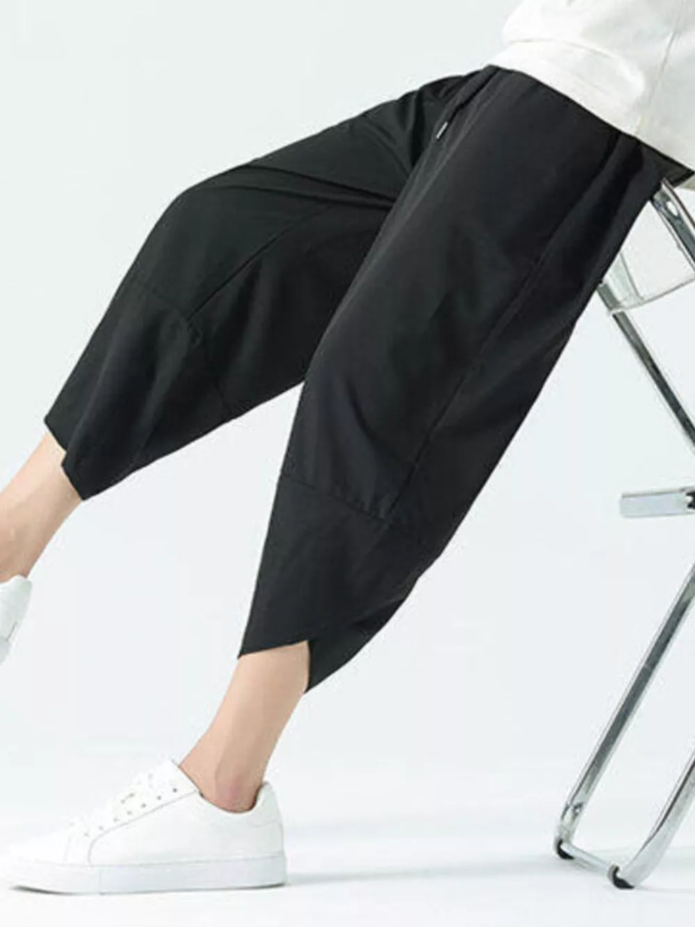 Men's Plus Size Casual Loose Cropped Pants, image 5