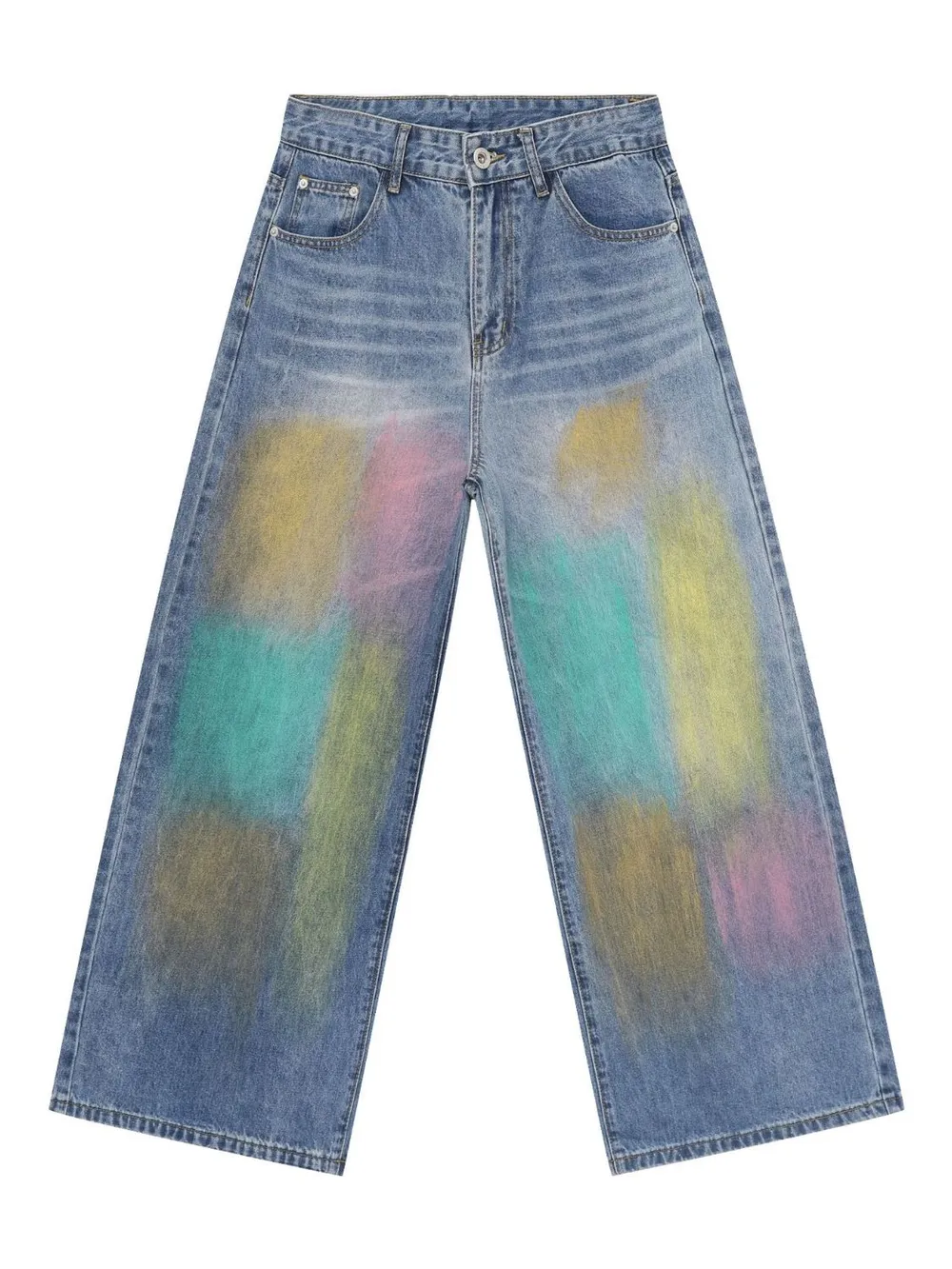 Men's Contrast Wide Leg Jeans, image 5