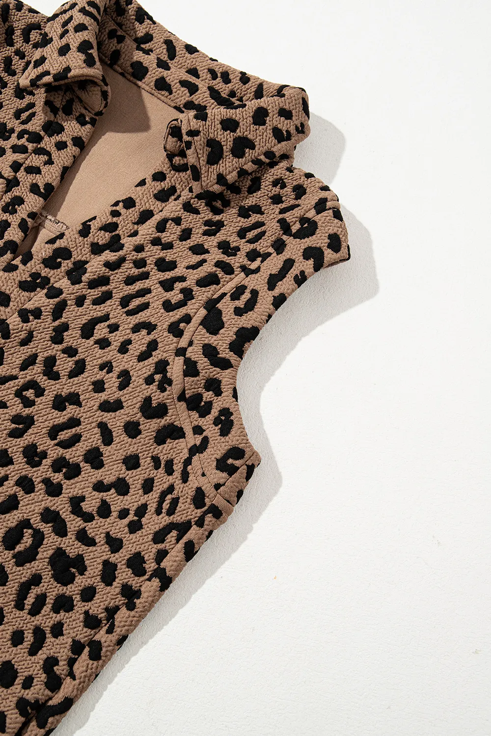 Leopard Johnny Collar Sleeveless Mini Dress, image 7