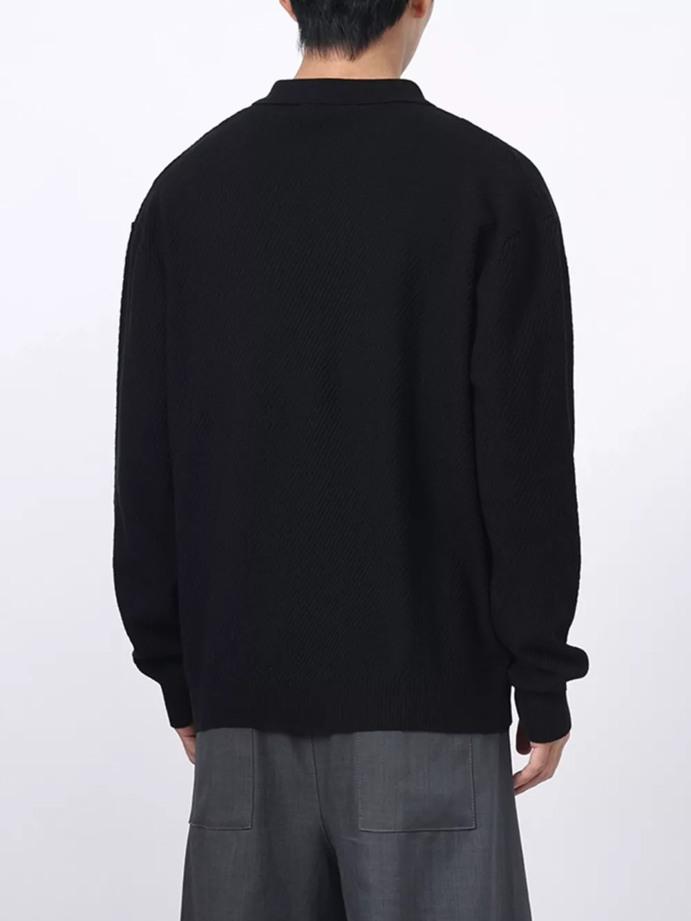 Men's Textured Long Sleeve Knit Top, image 6