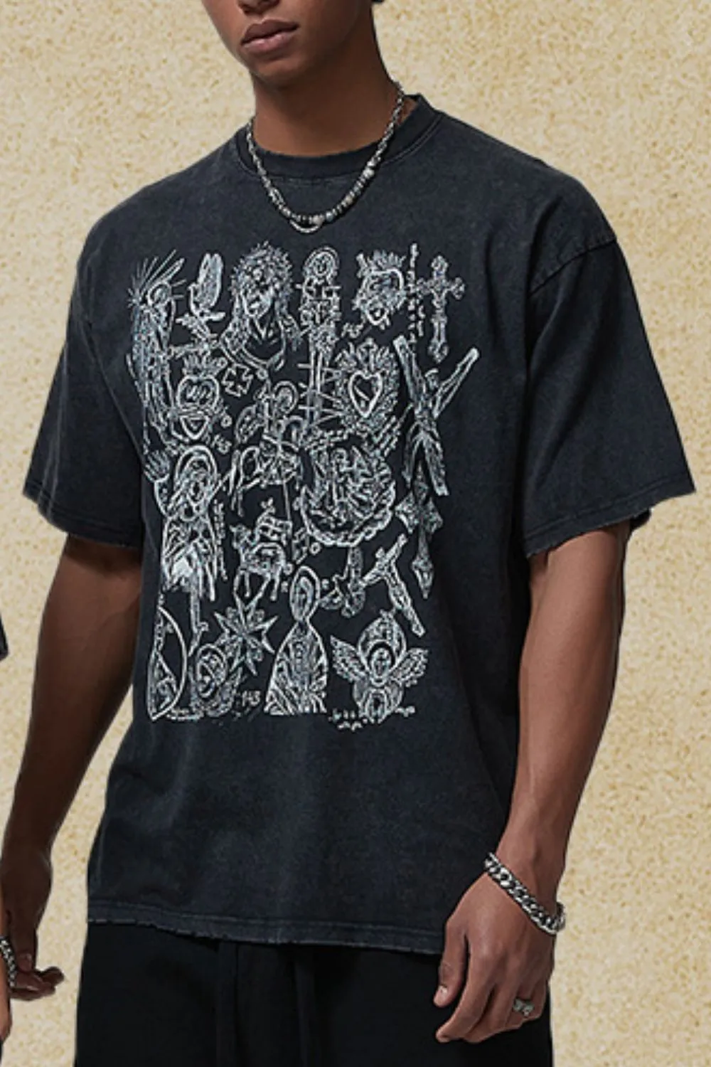 Men's Graphic Round Neck Half Sleeve T-Shirt, image 2