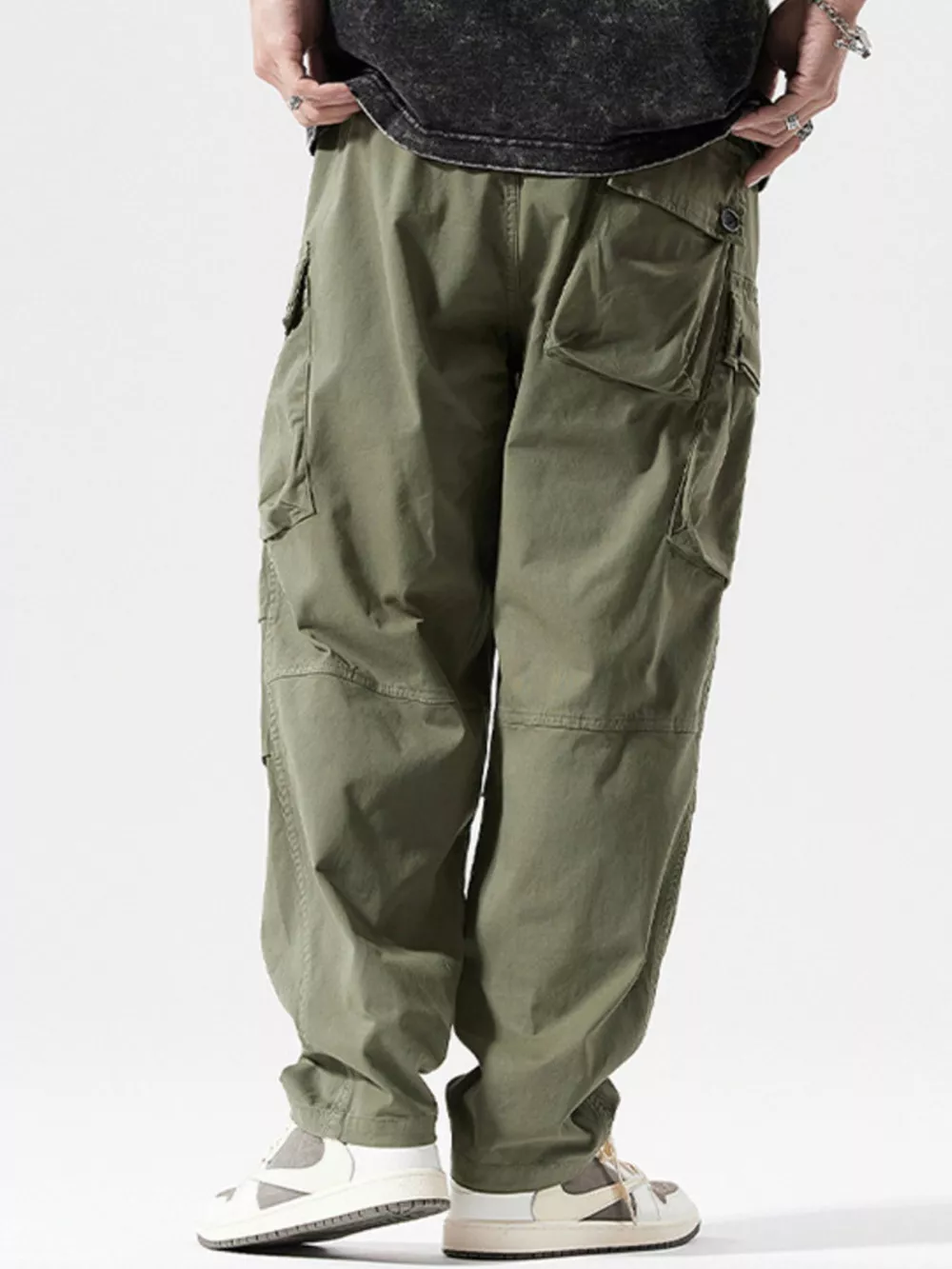 Men's Full Size Loose Fit Multi-Pocket Cargo Pants Plus Size, image 6