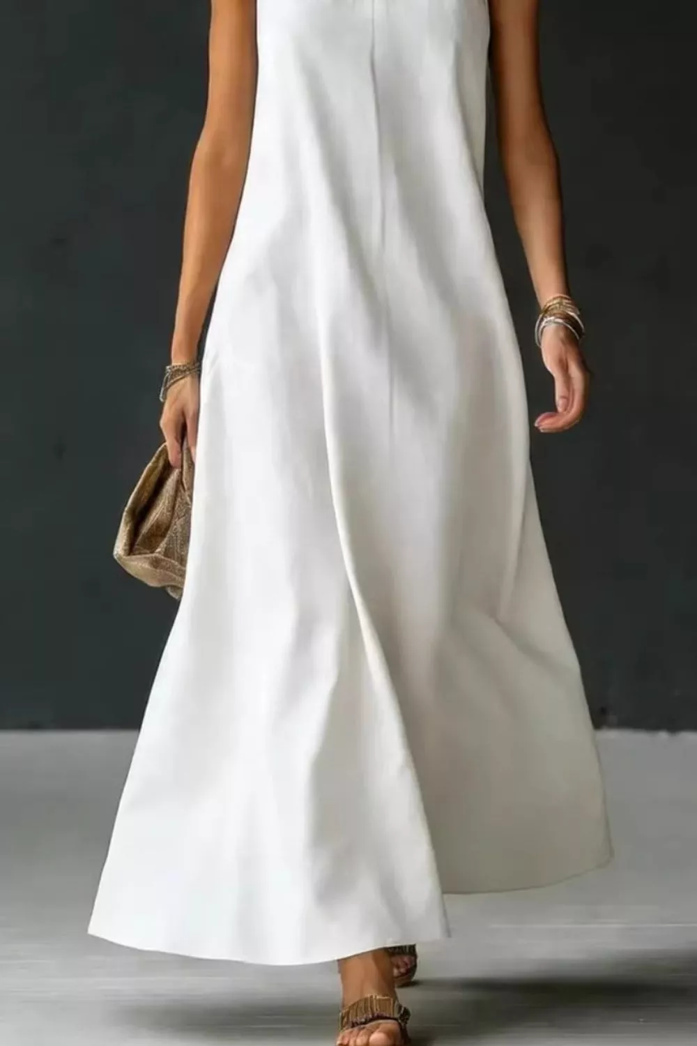 Halter Neck Sleeveless Maxi Dress, image 9