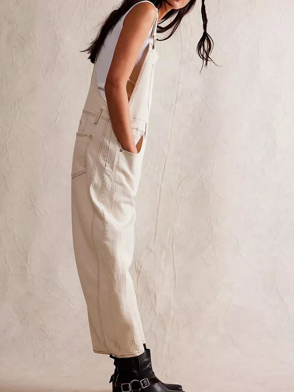 Wide Strap Wide Leg Denim Overalls, image 11